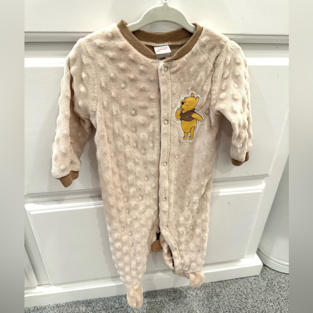 Disney Winnie the Pooh Beige Footed Pajamas
